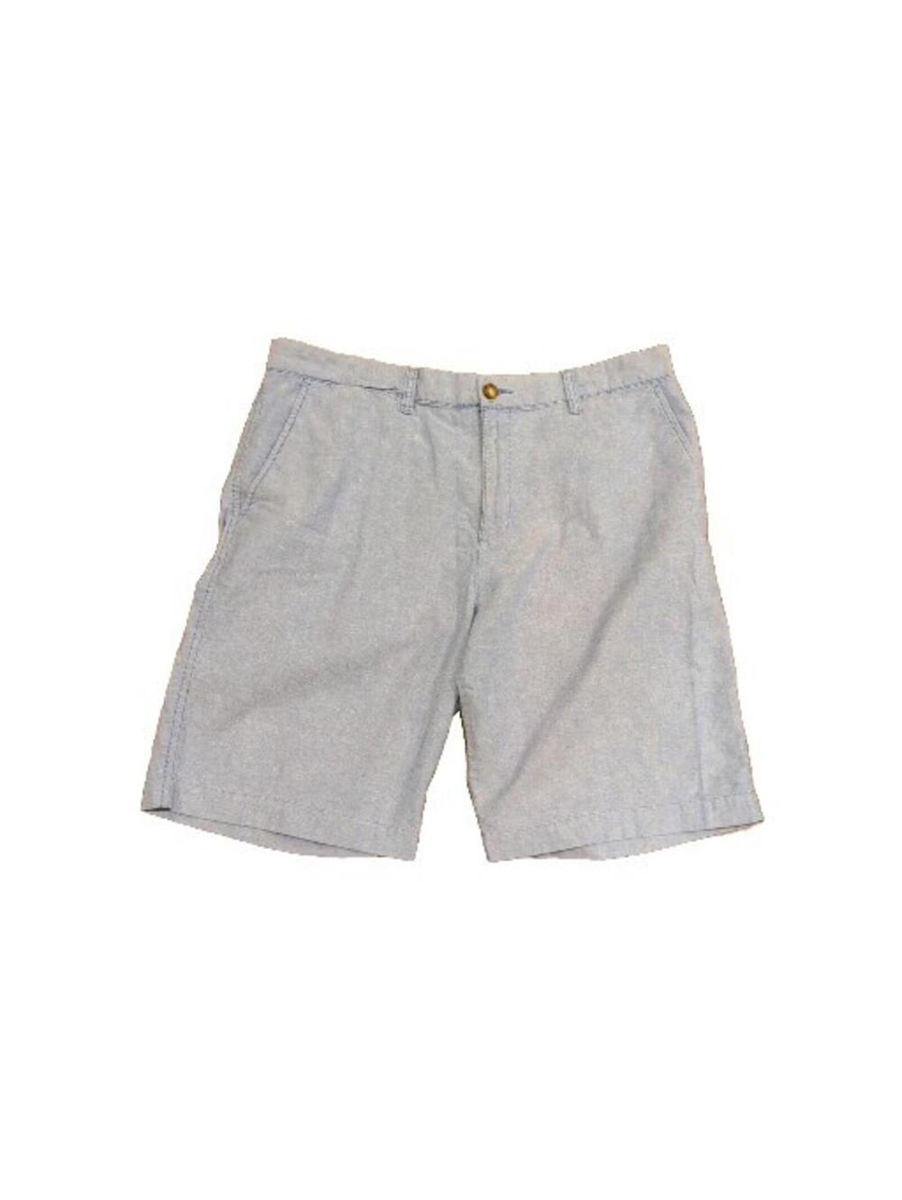 Tommy Hilfiger Chambray Shorts 38 Mens Blue Cotton Oxford 10" inseam EUC